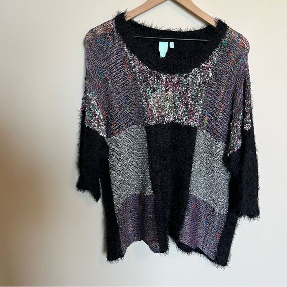 Shu Shu Patchwork Shag Sweater - Picture 3 of 13